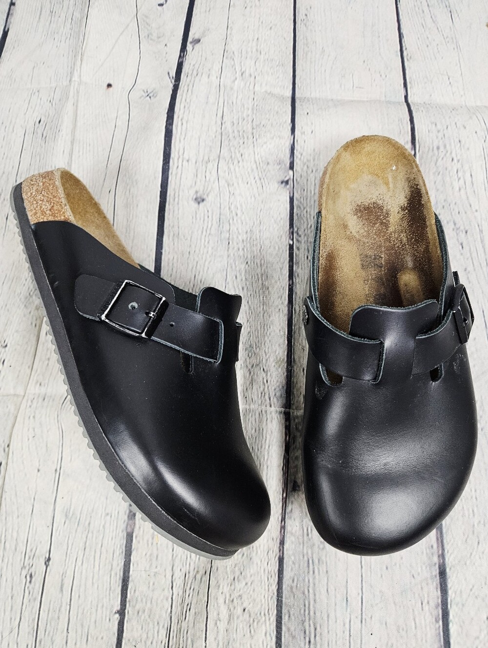 BIRKENSTOCK | Boston Super Grip outsole cork footbed slip-on leather clog shoes